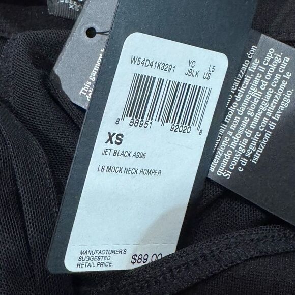 NEW Guess Mesh Long Sleeve Black Mock Neck Romper Women’s XS - Picture 3 of 5